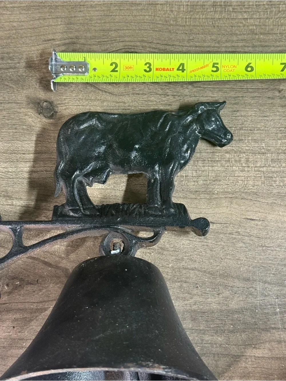 Cast Iron Outdoor Black Cowbell Dinner Bell